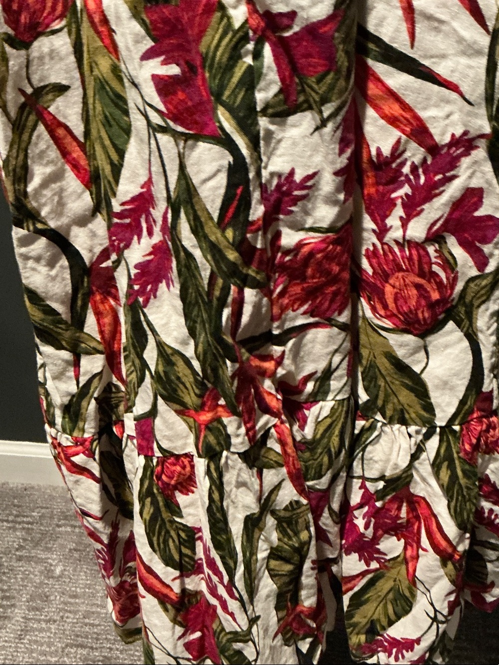 Floral Tie-Front Maxi Dress - White/Pink - Picture 3 of 5